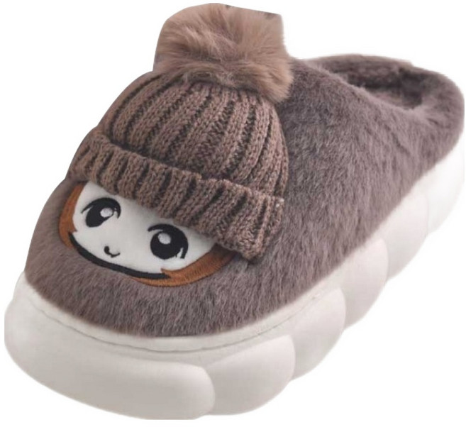 CMYK 女款冬季羊羔毛室內室外辦公室防寒緩震拖鞋