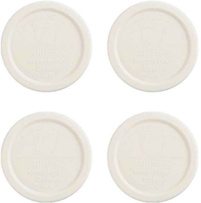 WECK 유리용기 실리콘뚜껑, 코코밀크, 4개
