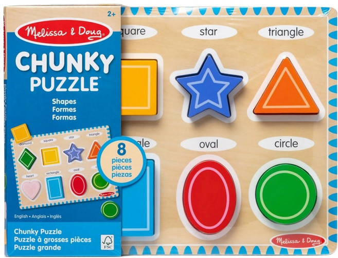 Melissa&Doug 瑪莉莎 形狀立體拼圖 SM6074444, 1個, 8件