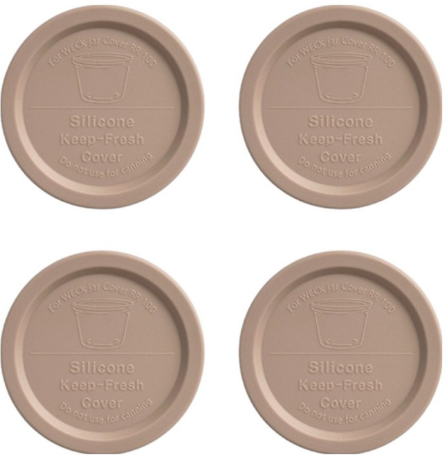 WECK 유리용기 실리콘뚜껑, 로지우드, 4개