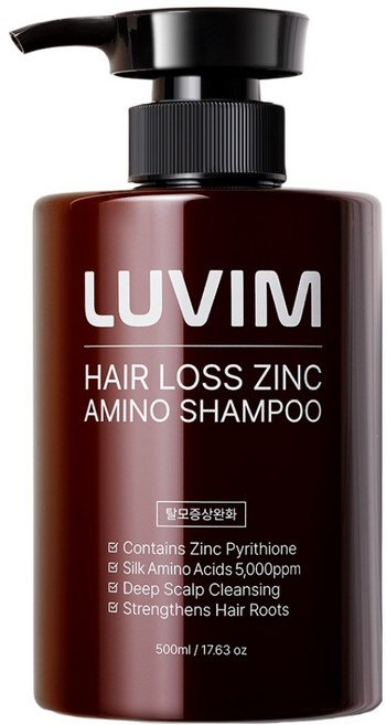 LUVIM 鋅胺基酸防脫髮洗髮精, 1個, 500ml