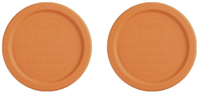 WECK 유리용기 실리콘뚜껑, 다크오렌지, 2개