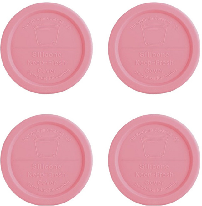 WECK 유리용기 실리콘뚜껑, 베리핑크, 4개