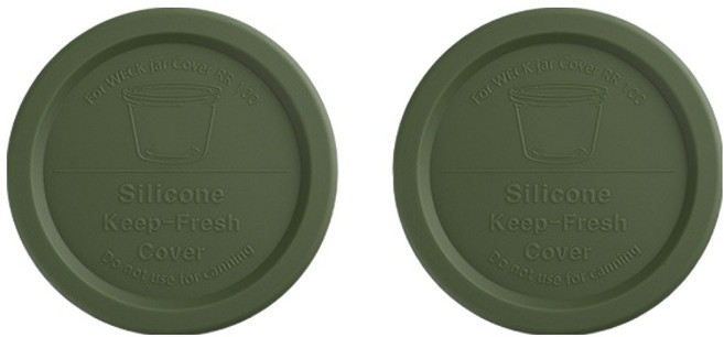 WECK 유리용기 실리콘뚜껑, 풀그린, 2개