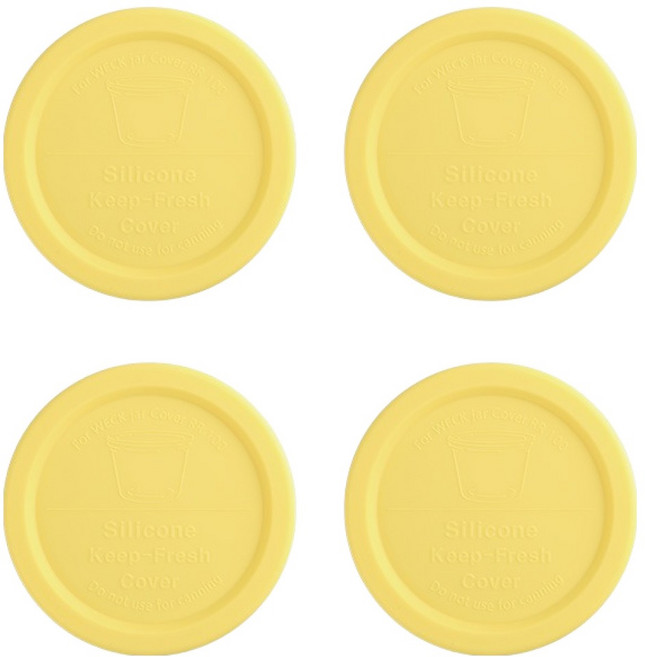 WECK 유리용기 실리콘뚜껑, 바닐라옐로우, 4개
