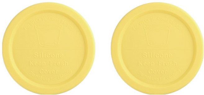 WECK 유리용기 실리콘뚜껑, 바닐라옐로우, 2개