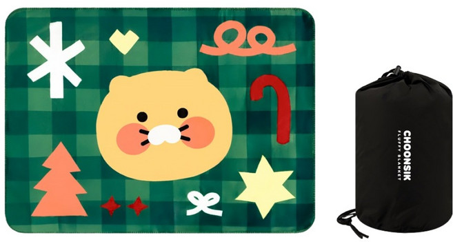 Kakao Friends 春植羊毛毯 + 收納袋組合