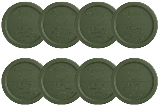WECK 유리용기 실리콘뚜껑, 풀그린, 8개