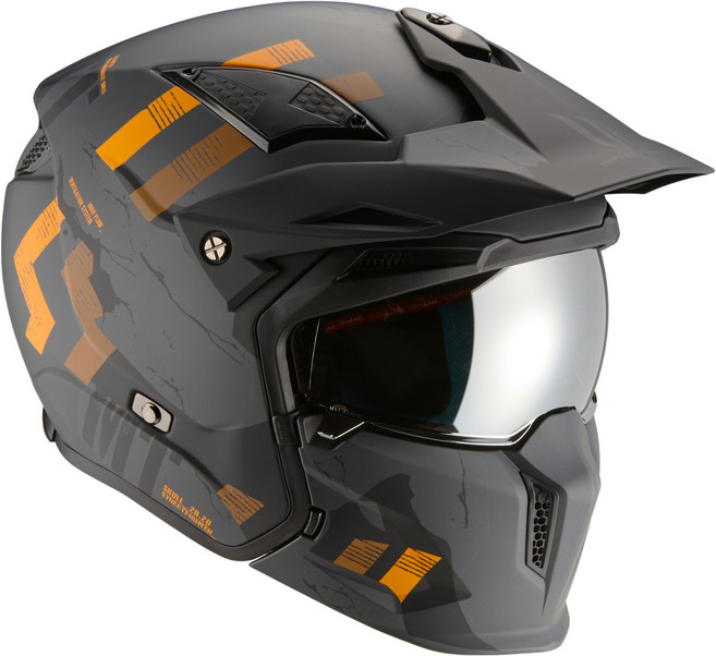 엠티헬멧 스트리트파이터 SV S 헬멧, 스컬 매트 블랙 그레이