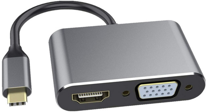 YORI 優里 4合1 Type-C轉接器 VGA + HDMI + USB3.0 + PD, 1個, 單一商品