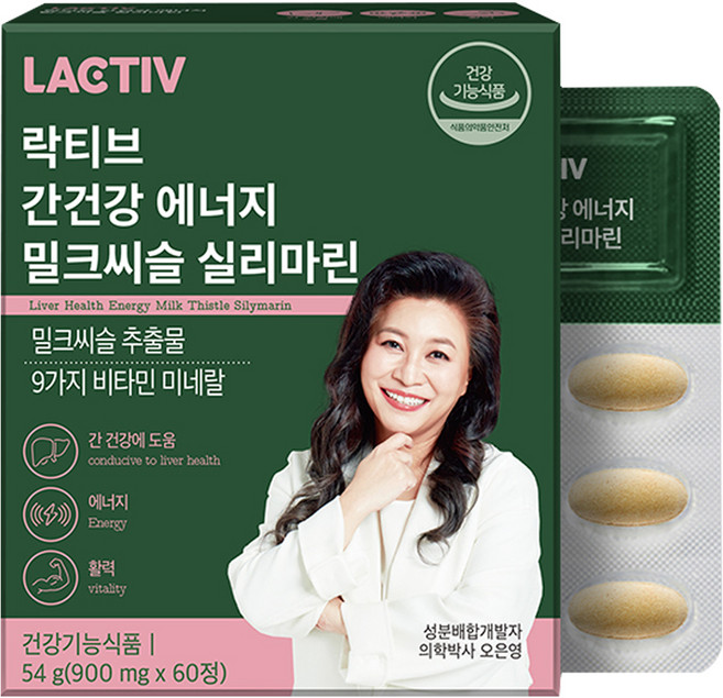 락티브 간건강 에너지 밀크씨슬 실리마린 54g, 60정, 1개