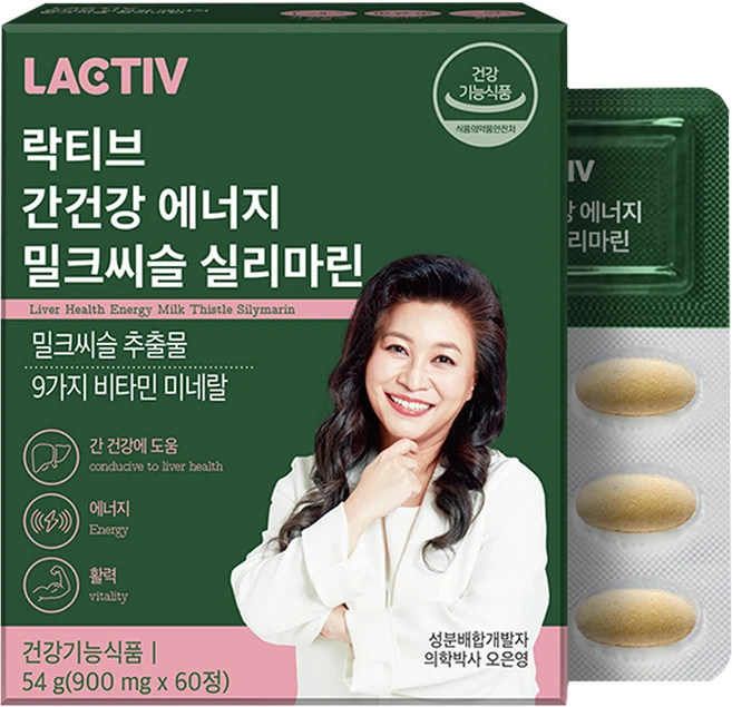 락티브 간건강 에너지 밀크씨슬 실리마린 54g, 1개, 60정 - 쿠팡