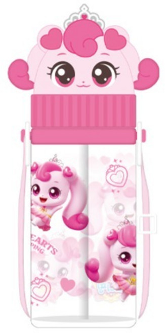 르번 프린세스 캐치티니핑 입체스트랩빨대보틀, 혼합색상, 1개, 350ml