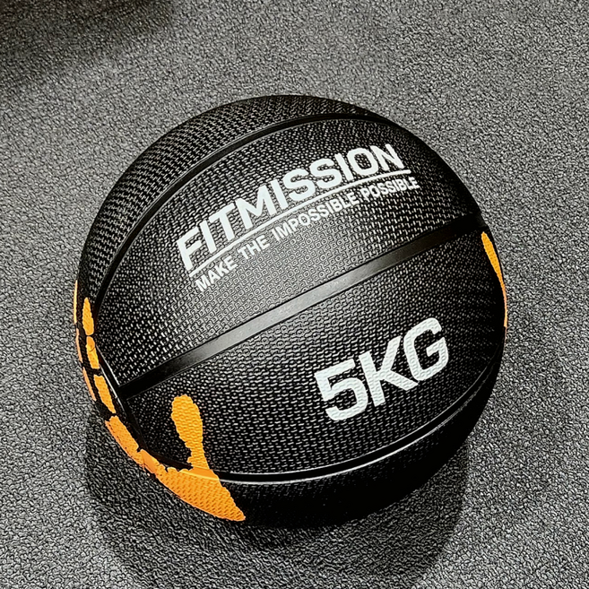 FITMISSION 藥球, 1個, 5kg, 黑色