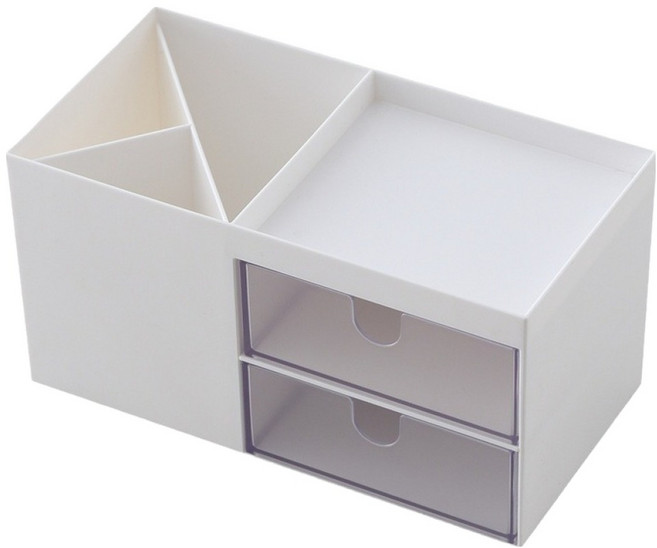 BenF 책상 수납 서랍 연필꽂이 미니멀 정리 데스크 오거나이저, 1개, 화이트