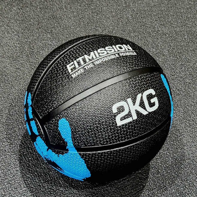 FITMISSION 藥球, 1個, 2kg, 黑色