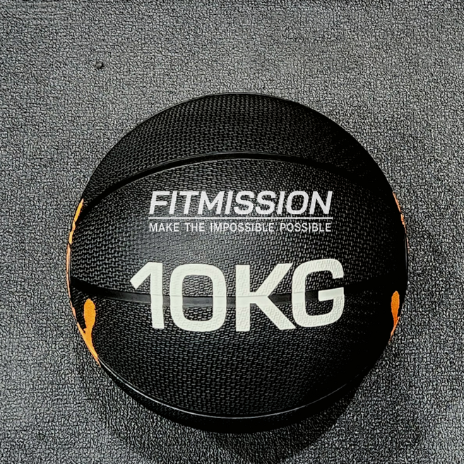 피트미션 메디신볼, 1개, 10kg, 블랙