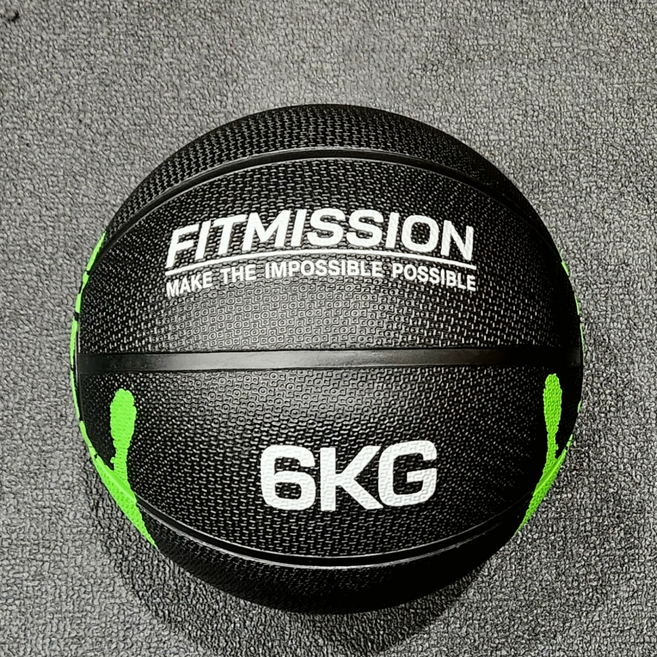 피트미션 메디신볼, 1개, 6kg, 블랙
