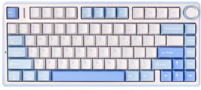 AULA F75 독거미 가스켓 풀윤활 유무선 기계식 키보드 경해축, 제조사축, 다크블루