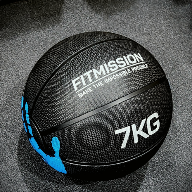 FITMISSION 藥球, 1個, 7kg, 黑色