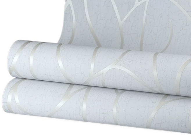 오펠리어 거실 포인트 벽면 인테리어 3D 입체 스트레이트 패턴 벽지, 연한 블루 그레이