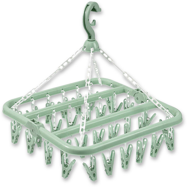모던모어 다용도 접이식 옷걸이, 1개, 그린