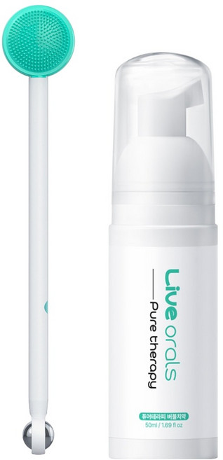 라이브오랄스 백태제거 퓨어테라피 혀클리너 + 버블 치약 세트, 1세트