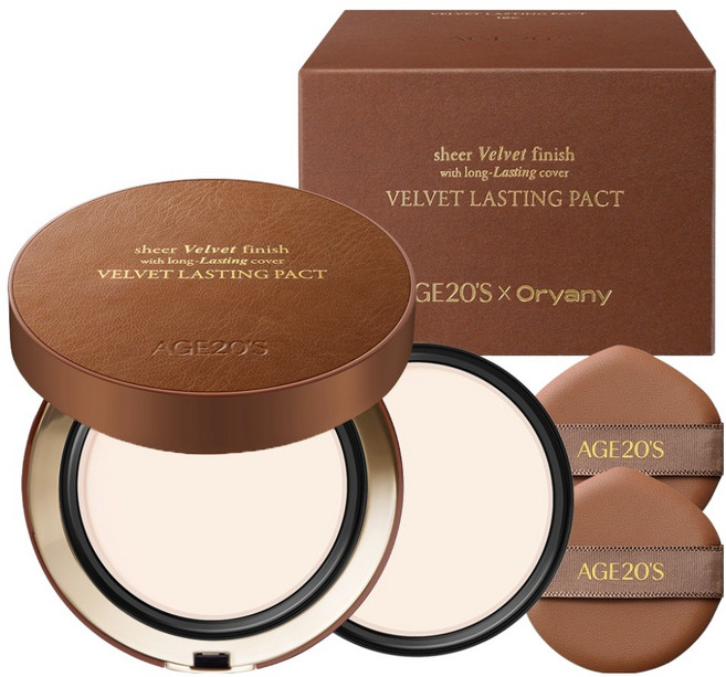 AGE20'S 絲絨持久粉餅 Oyani版 + 補充蕊套組, 19C PURE, 1套