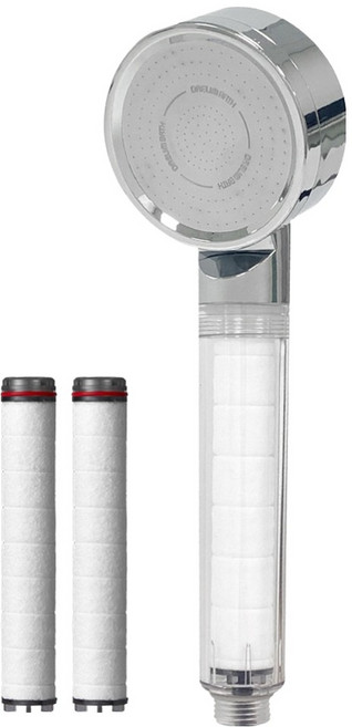 DAELIM BATH 濾水蓮蓬頭 + 濾芯 2入組, 鉻色 + 透明色, 1套