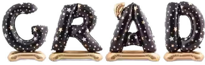 와우파티코리아 GRAD 스탠드 은박풍선 세트, 1세트, 블랙