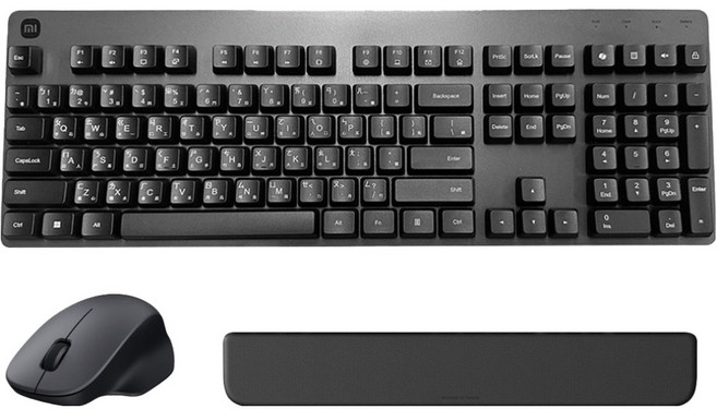 Xiaomi 小米 舒適版 無線鍵鼠套裝 鍵盤 + 滑鼠 + 手托 基礎軸, 全尺寸鍵盤, XMWXJSC01YM, 黑色