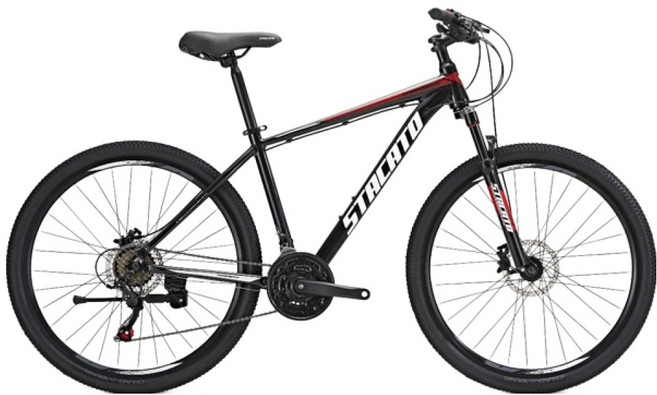 STACATO 테라노바 시마노21단 유압식 디스크브레이크 17형 MTB 자전거 69.9cm 방문설치, 블랙 + 레드, 1개, 178cm