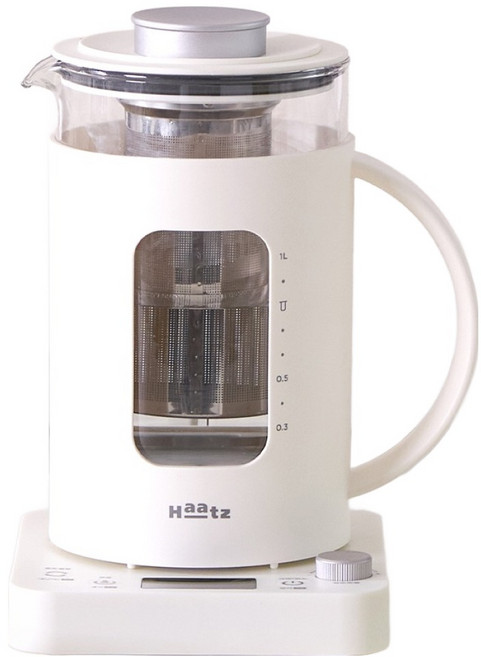 Haatz 自動溫控多功能電熱水壺 白色, CKT-1000TS