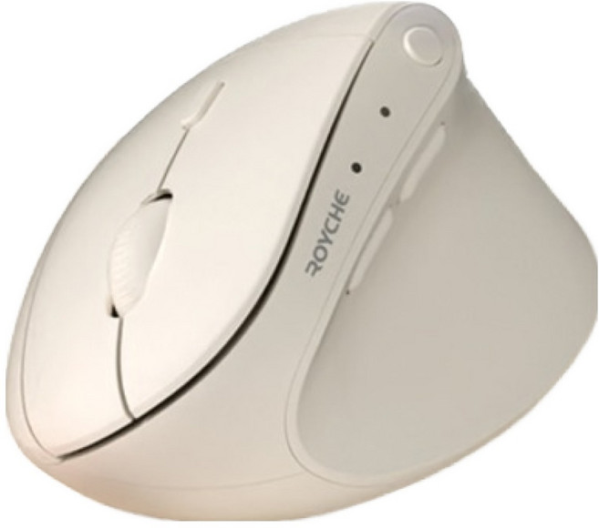 로이체 휴대용 인체공학 저소음 블루투스 미니 버티컬 무선 마우스 RX-650V, 아이보리, RX-650V IV