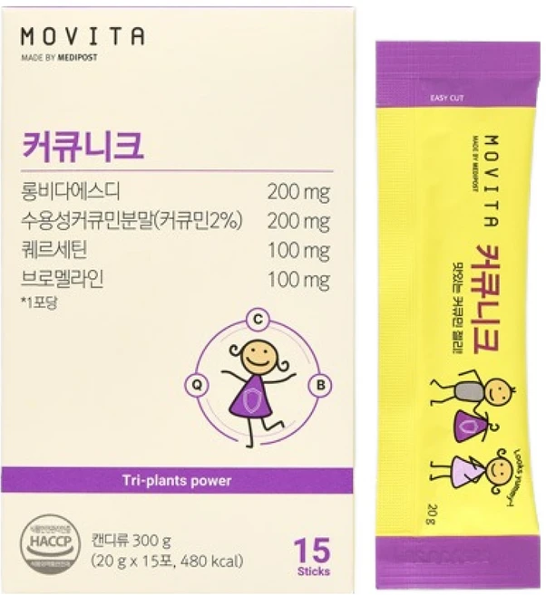 모비타 커큐니크 롱비다 커큐민 과일맛 구미 젤리, 1개, 15회분 - 쿠팡