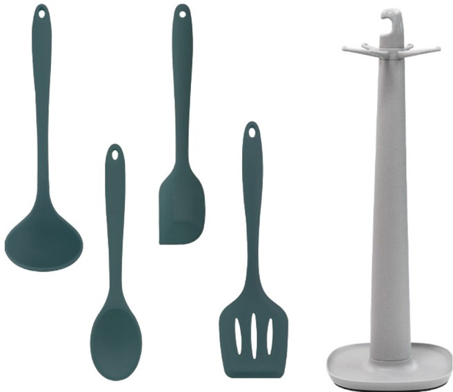 lilive 실리콘 조리도구 5p 세트, 5종, 딥그린, 1세트