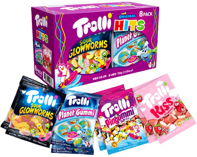 트롤리 젤리히트 4종 x 2p 세트, 1세트, 788g