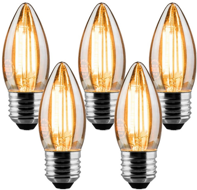 Bling Light KDT-YD LED 愛迪生燭光燈泡 3W 燈泡, 5個, 燈泡色