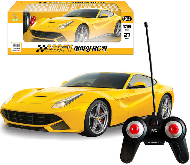 키즈팡팡 레이싱무선조종 RC카 1:18 F1, 옐로우, 1개