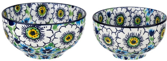 폴라니에 폴란드풍 공기 대접 세트, 데이지, 1세트, 공기 + 대접