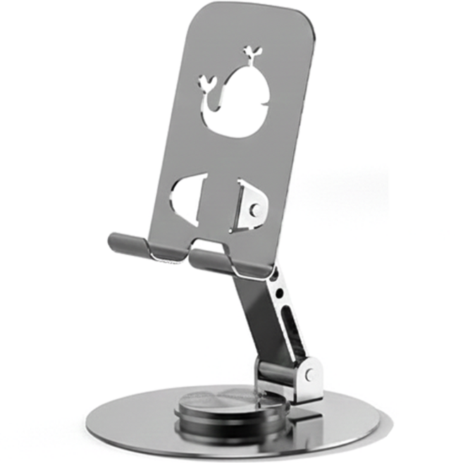 아느로 접이식 휴대폰 태블릿 메탈 스탠드 거치대, 작은 고래 회색, 1개, ANRO-MTH01
