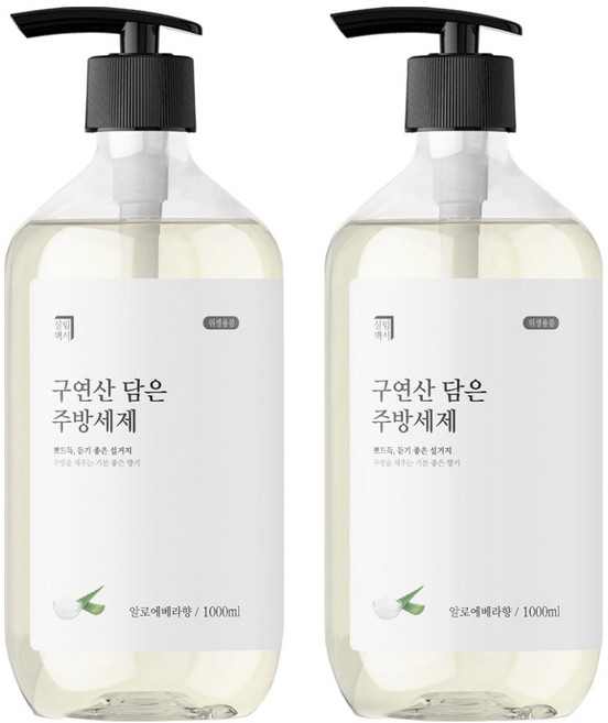 살림백서 구연산 담은 주방세제 알로에베라향, 2개, 1L