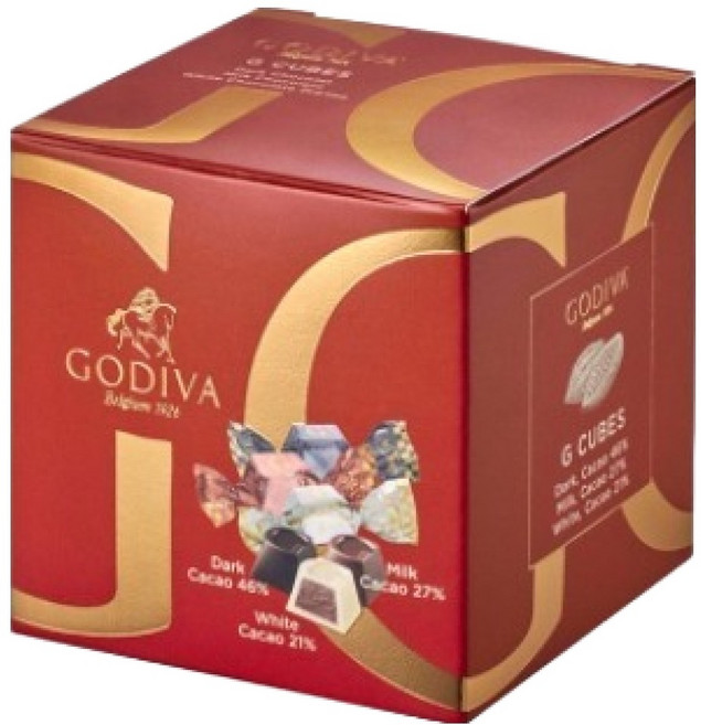 고디바 지큐브 어쏘트먼트 초콜릿 3종 x 4p 세트 100g, 1세트