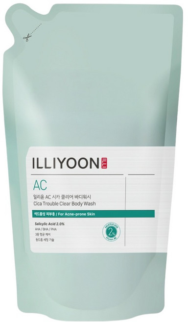ILLIYOON 一理潤 積雪草抗痘淨膚沐浴乳 補充包, 1個, 400ml