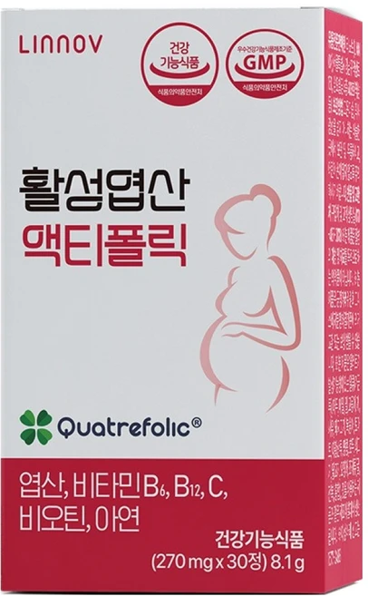 리노브 활성엽산 액티폴릭 8.1g, 30정, 1개 - 쿠팡