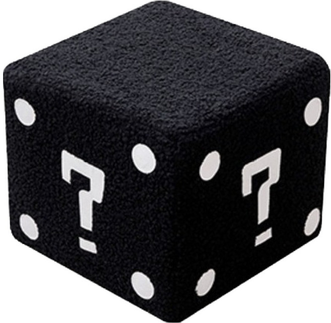 soonZAM 新款瑪利歐主題積木造型室內裝飾重點椅凳 大尺寸, 黑色, 1個