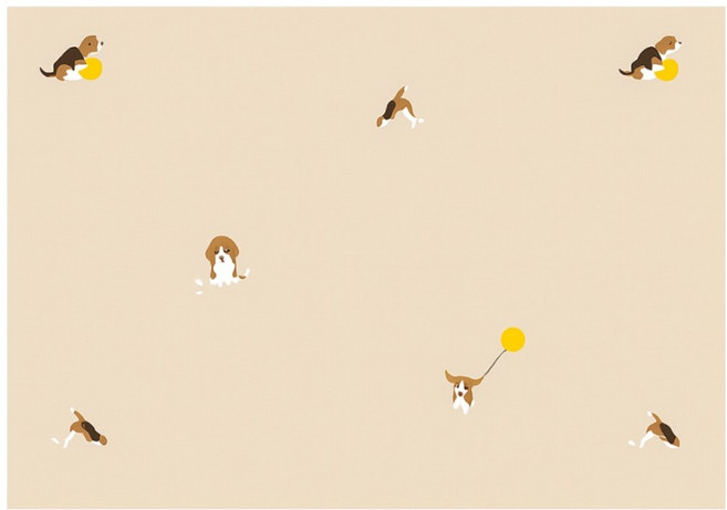 MH家居 寵物地墊, 1個, 淺棕米格魯