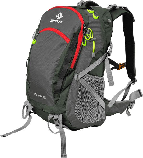 DIBOTE 迪伯特 極輕 專業登山休閒背包 附贈防水套 + 背架, 灰色