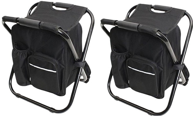 싸파 접이식 배낭 의자, 블랙, 2개
