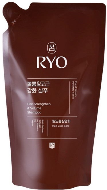 려 흑운 볼륨 모근강화 탈모증상완화 샴푸 우디향 리필팩, 400ml, 1개